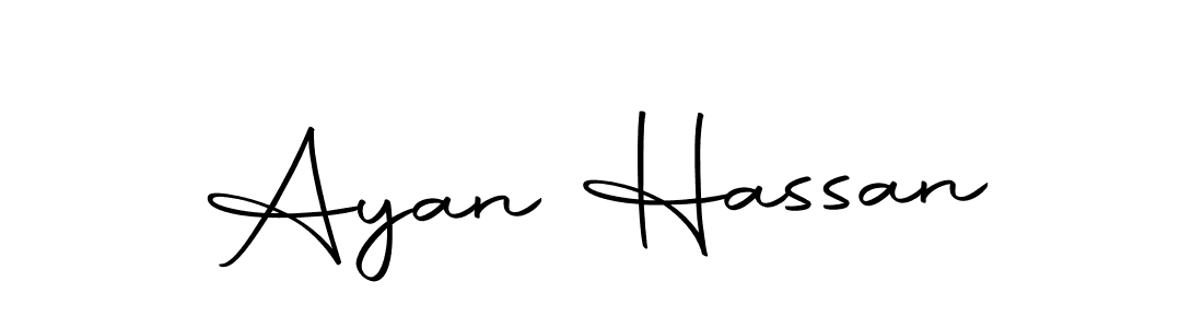 How to make Ayan Hassan name signature. Use Autography-DOLnW style for creating short signs online. This is the latest handwritten sign. Ayan Hassan signature style 10 images and pictures png