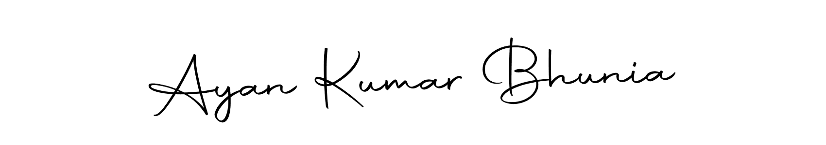 How to make Ayan Kumar Bhunia name signature. Use Autography-DOLnW style for creating short signs online. This is the latest handwritten sign. Ayan Kumar Bhunia signature style 10 images and pictures png