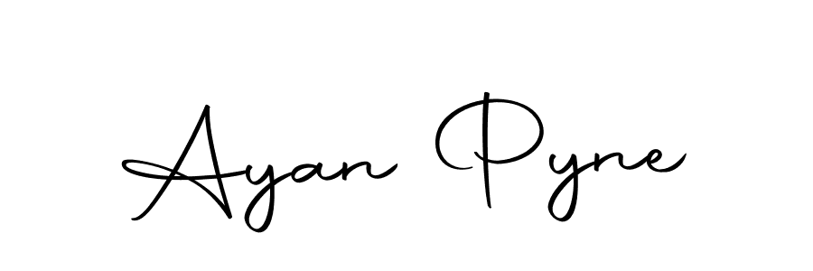 How to make Ayan Pyne name signature. Use Autography-DOLnW style for creating short signs online. This is the latest handwritten sign. Ayan Pyne signature style 10 images and pictures png