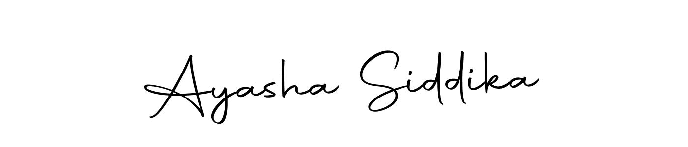 How to make Ayasha Siddika name signature. Use Autography-DOLnW style for creating short signs online. This is the latest handwritten sign. Ayasha Siddika signature style 10 images and pictures png