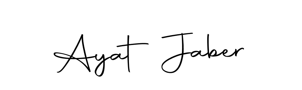 How to make Ayat Jaber name signature. Use Autography-DOLnW style for creating short signs online. This is the latest handwritten sign. Ayat Jaber signature style 10 images and pictures png
