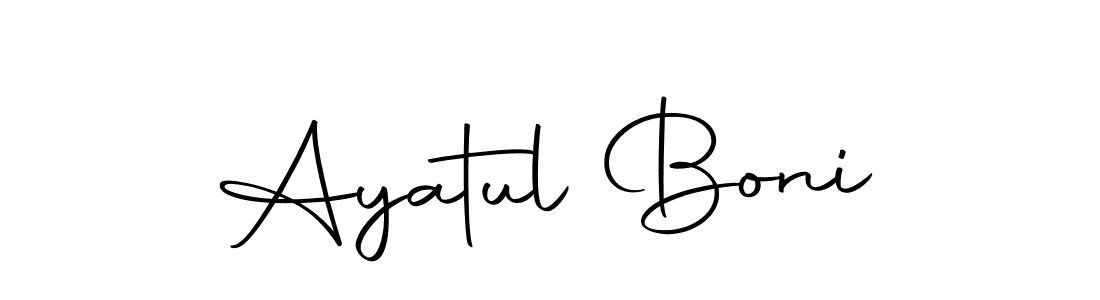 Use a signature maker to create a handwritten signature online. With this signature software, you can design (Autography-DOLnW) your own signature for name Ayatul Boni. Ayatul Boni signature style 10 images and pictures png