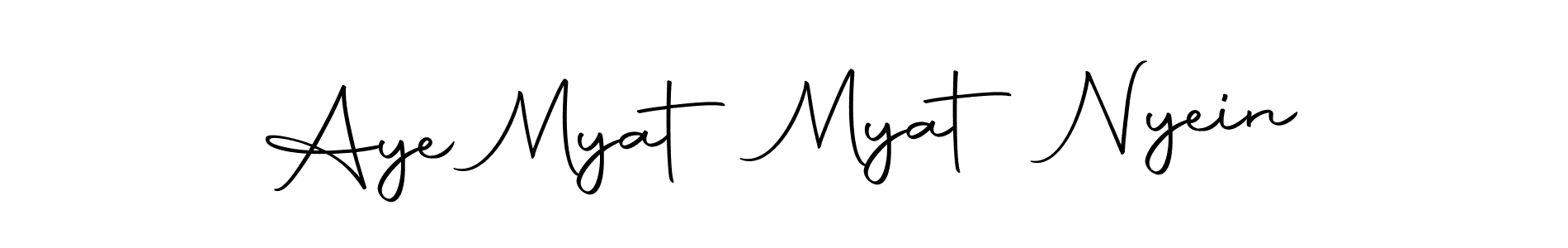 How to make Aye Myat Myat Nyein name signature. Use Autography-DOLnW style for creating short signs online. This is the latest handwritten sign. Aye Myat Myat Nyein signature style 10 images and pictures png
