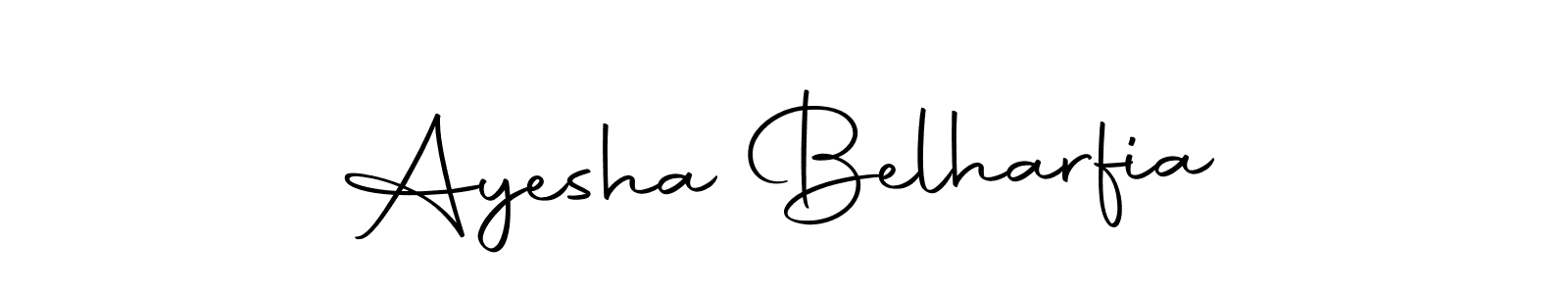 The best way (Autography-DOLnW) to make a short signature is to pick only two or three words in your name. The name Ayesha Belharfia include a total of six letters. For converting this name. Ayesha Belharfia signature style 10 images and pictures png