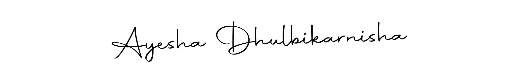 See photos of Ayesha Dhulbikarnisha official signature by Spectra . Check more albums & portfolios. Read reviews & check more about Autography-DOLnW font. Ayesha Dhulbikarnisha signature style 10 images and pictures png