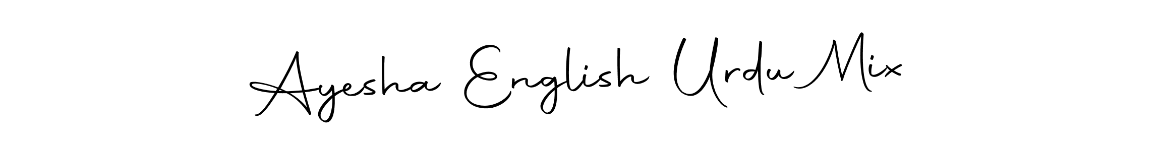 The best way (Autography-DOLnW) to make a short signature is to pick only two or three words in your name. The name Ayesha English Urdu Mix include a total of six letters. For converting this name. Ayesha English Urdu Mix signature style 10 images and pictures png