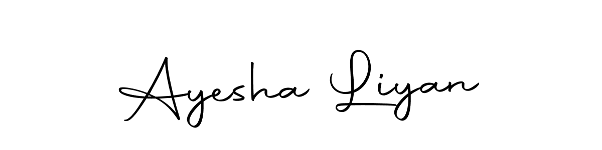 How to make Ayesha Liyan name signature. Use Autography-DOLnW style for creating short signs online. This is the latest handwritten sign. Ayesha Liyan signature style 10 images and pictures png