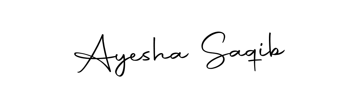 How to make Ayesha Saqib name signature. Use Autography-DOLnW style for creating short signs online. This is the latest handwritten sign. Ayesha Saqib signature style 10 images and pictures png