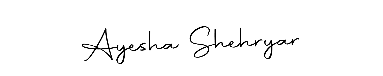 Use a signature maker to create a handwritten signature online. With this signature software, you can design (Autography-DOLnW) your own signature for name Ayesha Shehryar. Ayesha Shehryar signature style 10 images and pictures png