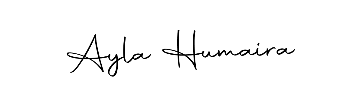 How to make Ayla Humaira name signature. Use Autography-DOLnW style for creating short signs online. This is the latest handwritten sign. Ayla Humaira signature style 10 images and pictures png