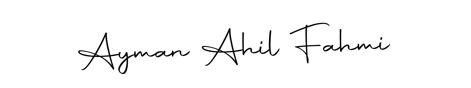 Make a beautiful signature design for name Ayman Ahil Fahmi. With this signature (Autography-DOLnW) style, you can create a handwritten signature for free. Ayman Ahil Fahmi signature style 10 images and pictures png