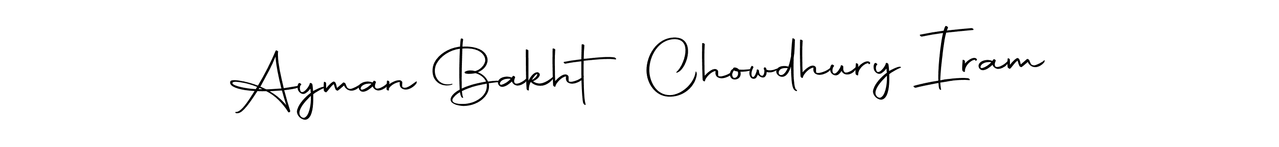 Similarly Autography-DOLnW is the best handwritten signature design. Signature creator online .You can use it as an online autograph creator for name Ayman Bakht Chowdhury Iram. Ayman Bakht Chowdhury Iram signature style 10 images and pictures png