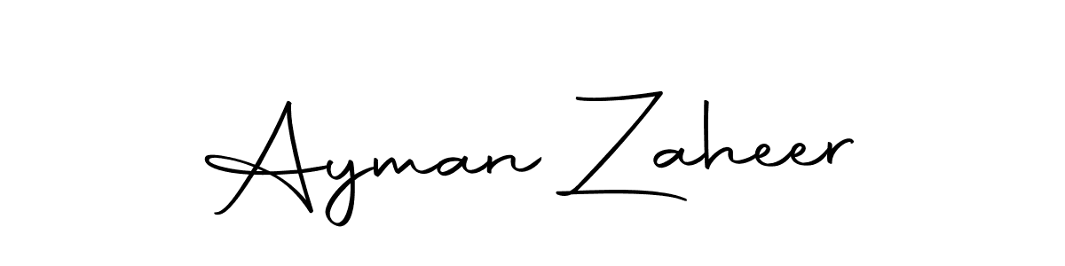 Create a beautiful signature design for name Ayman Zaheer. With this signature (Autography-DOLnW) fonts, you can make a handwritten signature for free. Ayman Zaheer signature style 10 images and pictures png