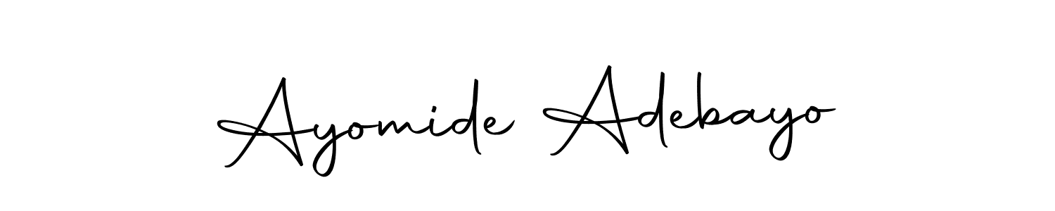 Create a beautiful signature design for name Ayomide Adebayo. With this signature (Autography-DOLnW) fonts, you can make a handwritten signature for free. Ayomide Adebayo signature style 10 images and pictures png