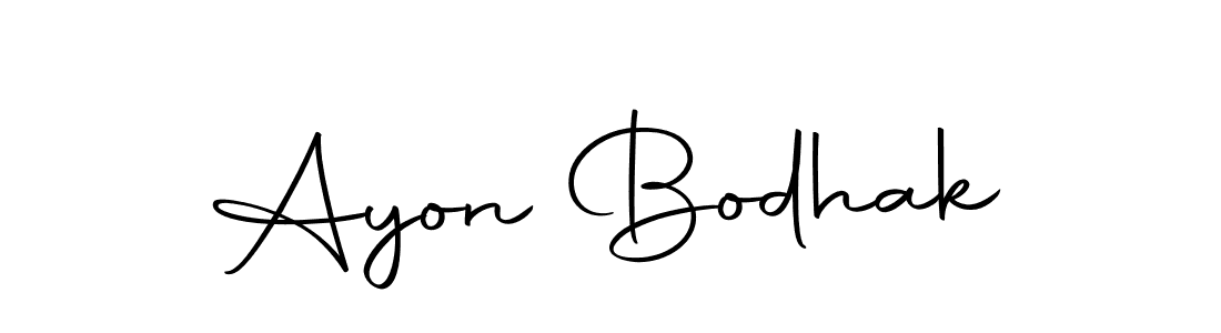 How to make Ayon Bodhak name signature. Use Autography-DOLnW style for creating short signs online. This is the latest handwritten sign. Ayon Bodhak signature style 10 images and pictures png