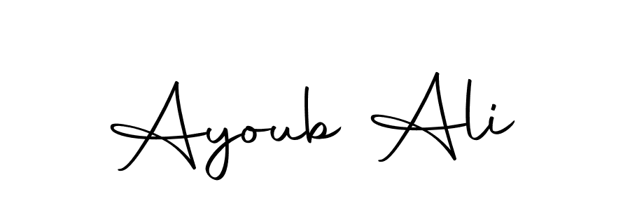 How to make Ayoub Ali name signature. Use Autography-DOLnW style for creating short signs online. This is the latest handwritten sign. Ayoub Ali signature style 10 images and pictures png