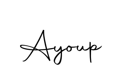 Use a signature maker to create a handwritten signature online. With this signature software, you can design (Autography-DOLnW) your own signature for name Ayoup. Ayoup signature style 10 images and pictures png