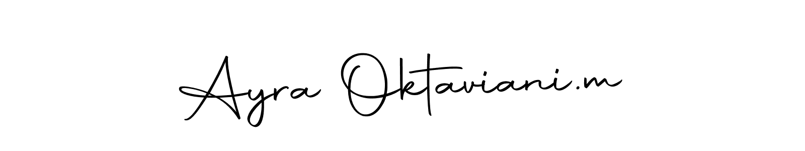 This is the best signature style for the Ayra Oktaviani.m name. Also you like these signature font (Autography-DOLnW). Mix name signature. Ayra Oktaviani.m signature style 10 images and pictures png