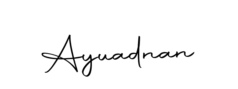 Use a signature maker to create a handwritten signature online. With this signature software, you can design (Autography-DOLnW) your own signature for name Ayuadnan. Ayuadnan signature style 10 images and pictures png