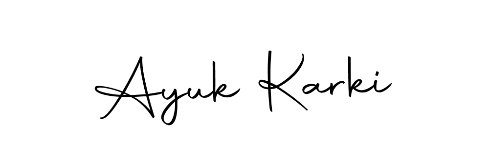 Ayuk Karki stylish signature style. Best Handwritten Sign (Autography-DOLnW) for my name. Handwritten Signature Collection Ideas for my name Ayuk Karki. Ayuk Karki signature style 10 images and pictures png