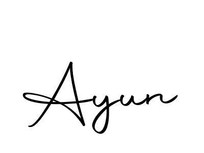 Design your own signature with our free online signature maker. With this signature software, you can create a handwritten (Autography-DOLnW) signature for name Ayun. Ayun signature style 10 images and pictures png