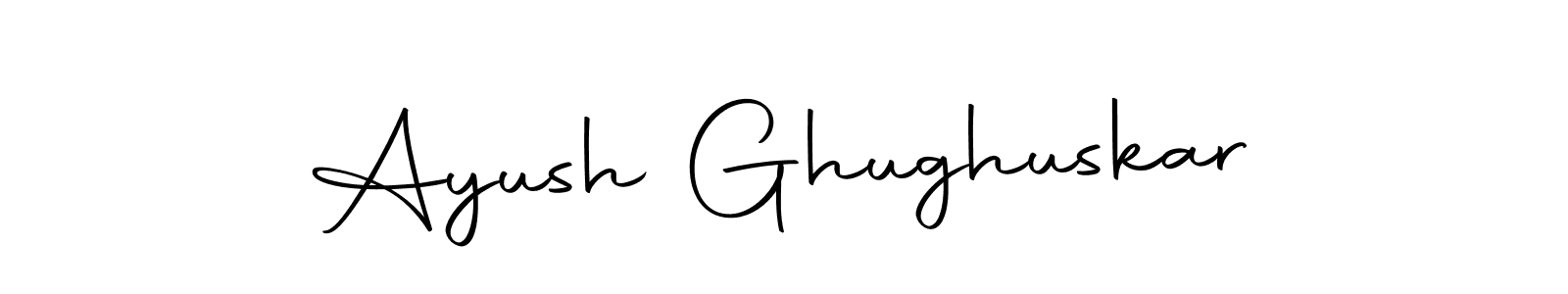 How to make Ayush Ghughuskar name signature. Use Autography-DOLnW style for creating short signs online. This is the latest handwritten sign. Ayush Ghughuskar signature style 10 images and pictures png