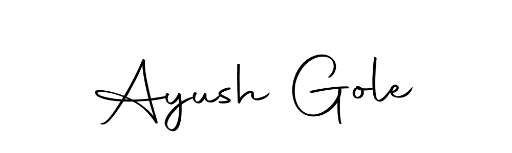 Design your own signature with our free online signature maker. With this signature software, you can create a handwritten (Autography-DOLnW) signature for name Ayush Gole. Ayush Gole signature style 10 images and pictures png