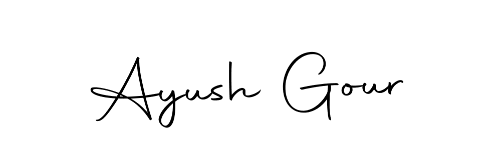 Create a beautiful signature design for name Ayush Gour. With this signature (Autography-DOLnW) fonts, you can make a handwritten signature for free. Ayush Gour signature style 10 images and pictures png