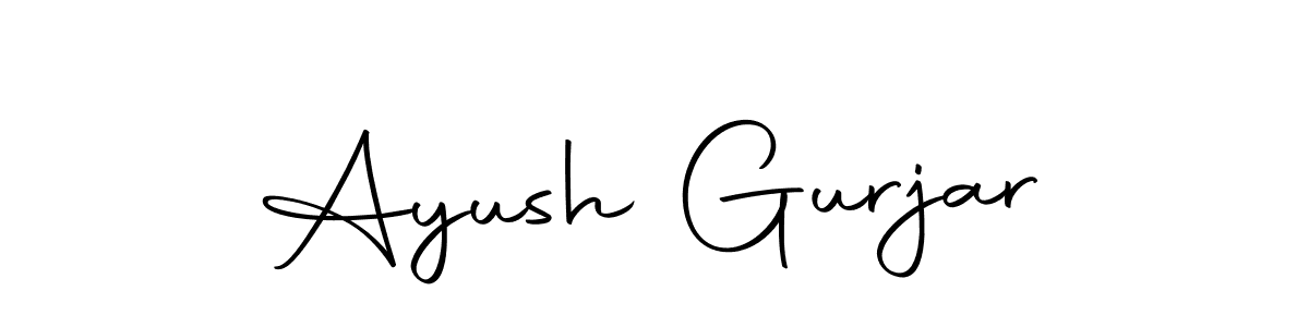 How to make Ayush Gurjar name signature. Use Autography-DOLnW style for creating short signs online. This is the latest handwritten sign. Ayush Gurjar signature style 10 images and pictures png