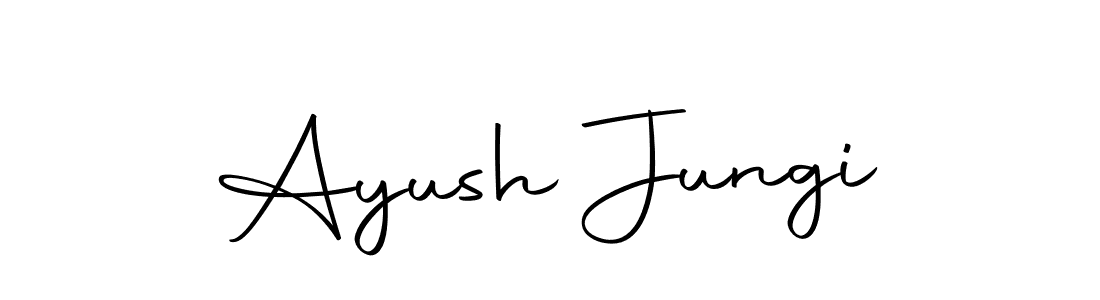 Design your own signature with our free online signature maker. With this signature software, you can create a handwritten (Autography-DOLnW) signature for name Ayush Jungi. Ayush Jungi signature style 10 images and pictures png