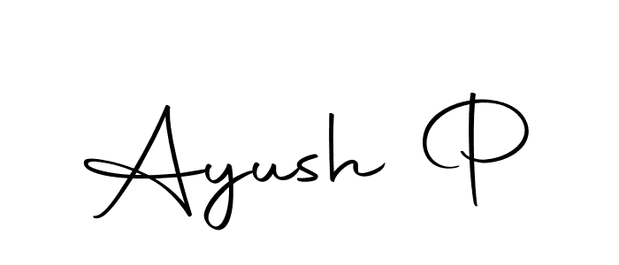 Use a signature maker to create a handwritten signature online. With this signature software, you can design (Autography-DOLnW) your own signature for name Ayush P. Ayush P signature style 10 images and pictures png