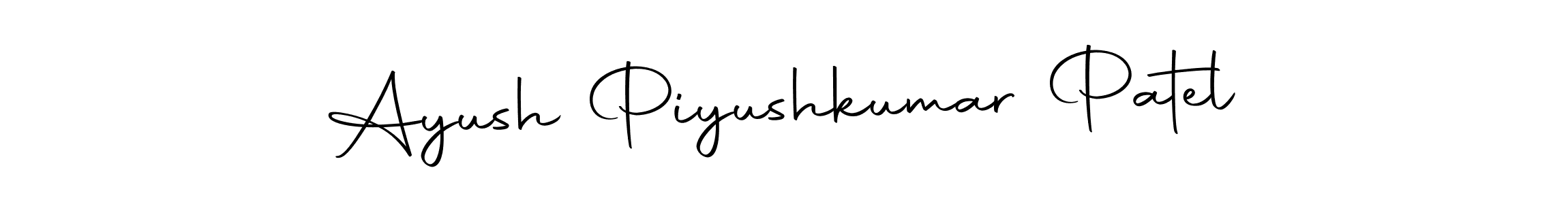 Create a beautiful signature design for name Ayush Piyushkumar Patel. With this signature (Autography-DOLnW) fonts, you can make a handwritten signature for free. Ayush Piyushkumar Patel signature style 10 images and pictures png