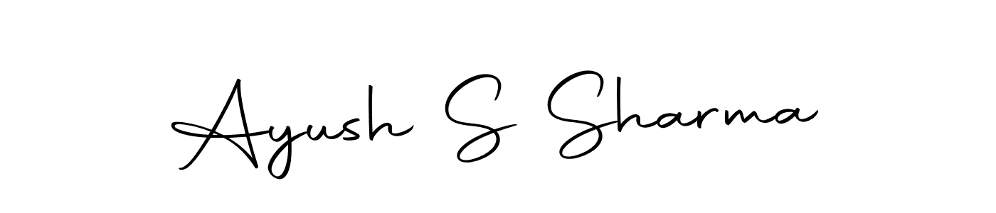 How to make Ayush S Sharma name signature. Use Autography-DOLnW style for creating short signs online. This is the latest handwritten sign. Ayush S Sharma signature style 10 images and pictures png