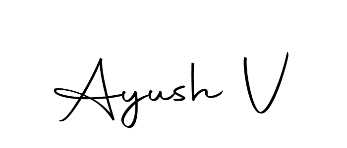 Similarly Autography-DOLnW is the best handwritten signature design. Signature creator online .You can use it as an online autograph creator for name Ayush V. Ayush V signature style 10 images and pictures png