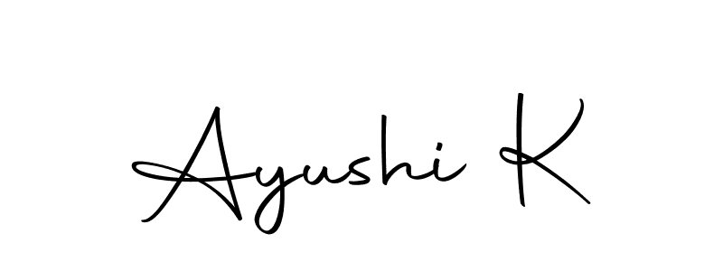 Make a beautiful signature design for name Ayushi K. Use this online signature maker to create a handwritten signature for free. Ayushi K signature style 10 images and pictures png