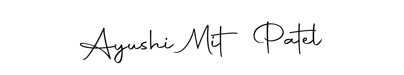 How to make Ayushi Mit Patel name signature. Use Autography-DOLnW style for creating short signs online. This is the latest handwritten sign. Ayushi Mit Patel signature style 10 images and pictures png