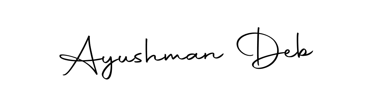 Use a signature maker to create a handwritten signature online. With this signature software, you can design (Autography-DOLnW) your own signature for name Ayushman Deb. Ayushman Deb signature style 10 images and pictures png