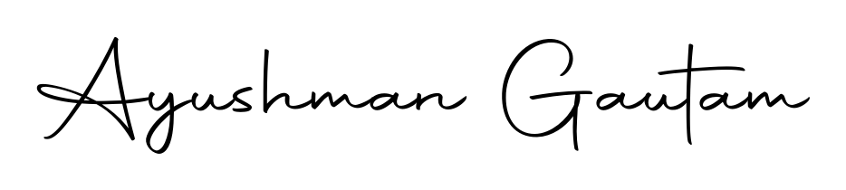 A stylish, flowing autograph style designed for name Ayushman Gautam using Autography-DOLnW typography. Perfect for digital creative projects. Ayushman Gautam signature style 10 images and pictures png