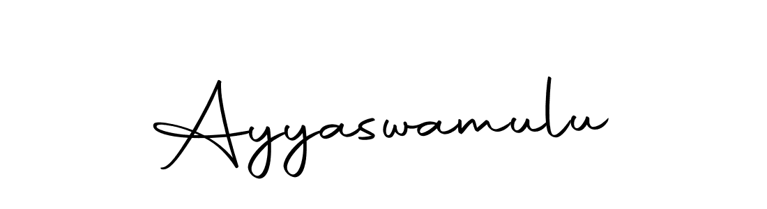 Design your own signature with our free online signature maker. With this signature software, you can create a handwritten (Autography-DOLnW) signature for name Ayyaswamulu. Ayyaswamulu signature style 10 images and pictures png