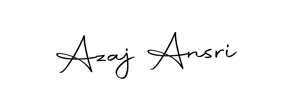 How to make Azaj Ansri name signature. Use Autography-DOLnW style for creating short signs online. This is the latest handwritten sign. Azaj Ansri signature style 10 images and pictures png
