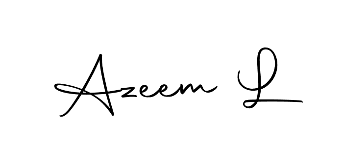 Use a signature maker to create a handwritten signature online. With this signature software, you can design (Autography-DOLnW) your own signature for name Azeem L. Azeem L signature style 10 images and pictures png