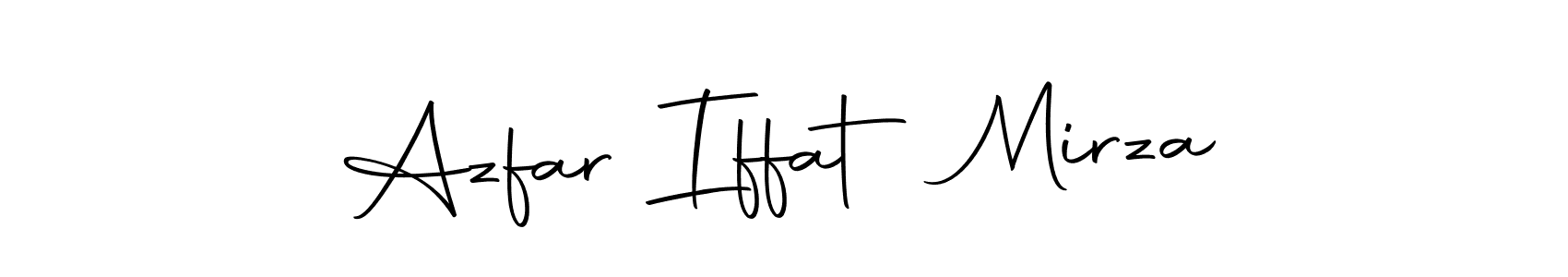 How to make Azfar Iffat Mirza name signature. Use Autography-DOLnW style for creating short signs online. This is the latest handwritten sign. Azfar Iffat Mirza signature style 10 images and pictures png