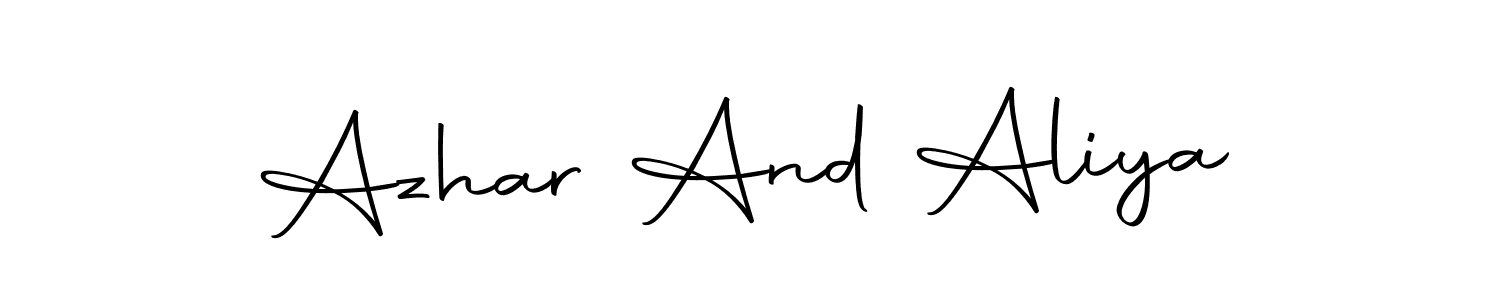 You can use this online signature creator to create a handwritten signature for the name Azhar And Aliya. This is the best online autograph maker. Azhar And Aliya signature style 10 images and pictures png