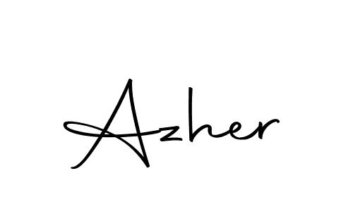 Use a signature maker to create a handwritten signature online. With this signature software, you can design (Autography-DOLnW) your own signature for name Azher. Azher signature style 10 images and pictures png