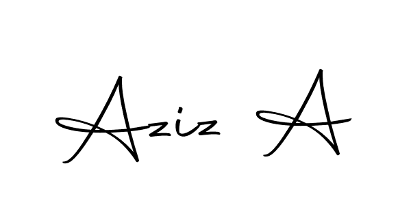 Design your own signature with our free online signature maker. With this signature software, you can create a handwritten (Autography-DOLnW) signature for name Aziz A. Aziz A signature style 10 images and pictures png