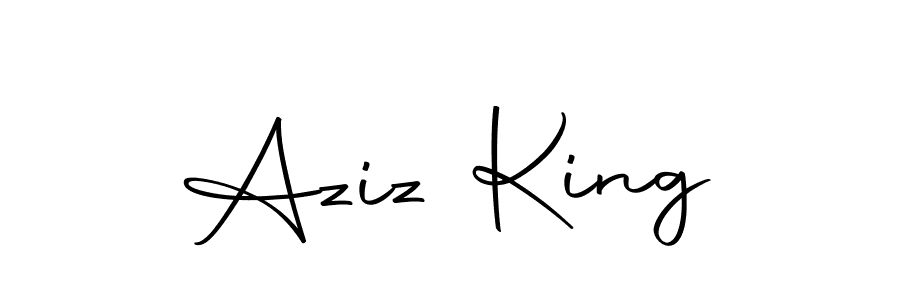 How to make Aziz King name signature. Use Autography-DOLnW style for creating short signs online. This is the latest handwritten sign. Aziz King signature style 10 images and pictures png