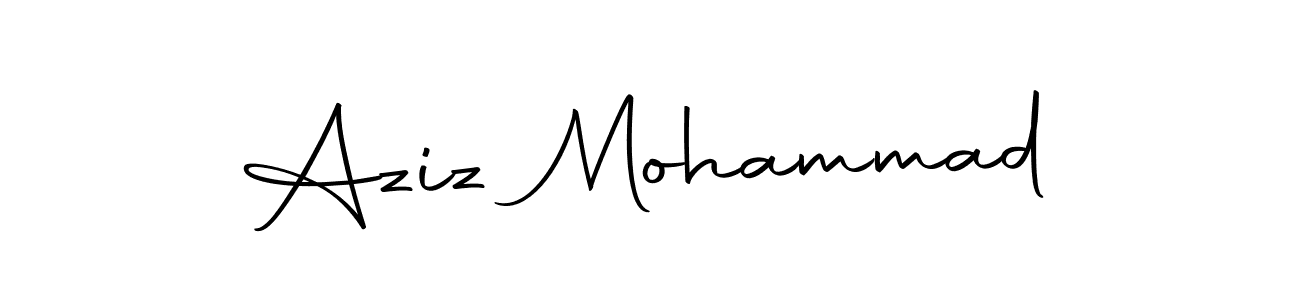 How to make Aziz Mohammad name signature. Use Autography-DOLnW style for creating short signs online. This is the latest handwritten sign. Aziz Mohammad signature style 10 images and pictures png