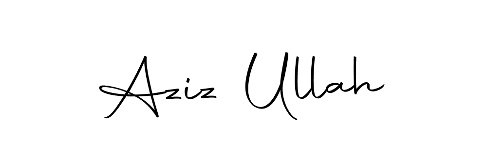 How to make Aziz Ullah name signature. Use Autography-DOLnW style for creating short signs online. This is the latest handwritten sign. Aziz Ullah signature style 10 images and pictures png