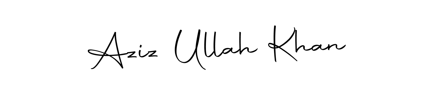 How to make Aziz Ullah Khan name signature. Use Autography-DOLnW style for creating short signs online. This is the latest handwritten sign. Aziz Ullah Khan signature style 10 images and pictures png