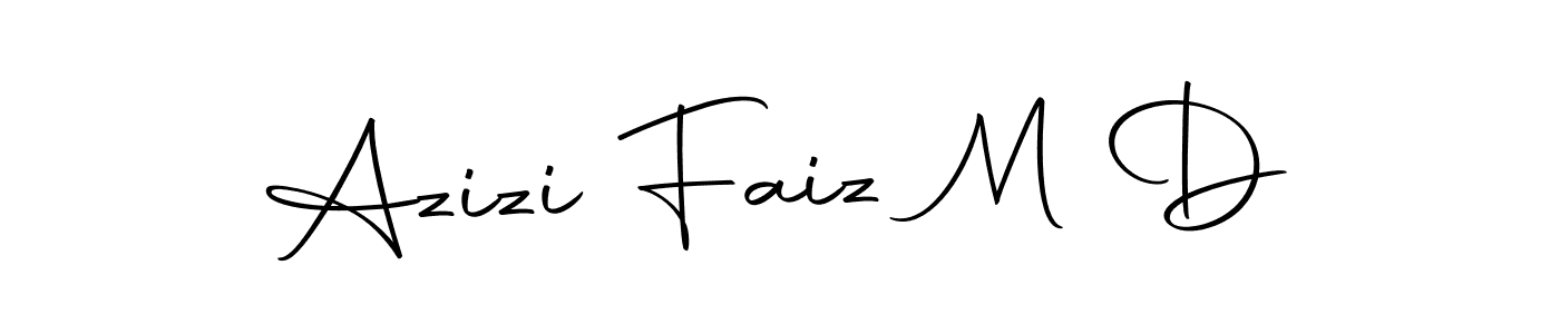 How to make Azizi Faiz M D name signature. Use Autography-DOLnW style for creating short signs online. This is the latest handwritten sign. Azizi Faiz M D signature style 10 images and pictures png